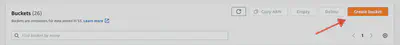 AWS S3 Console Create Bucket